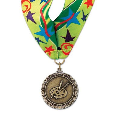 Art Cast MX Medal w/Stock Millennium Neck Ribbon (1½")