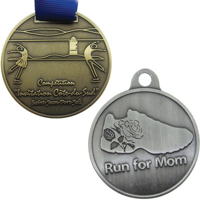 Diestruck Antiqued Medals - 2" DIA