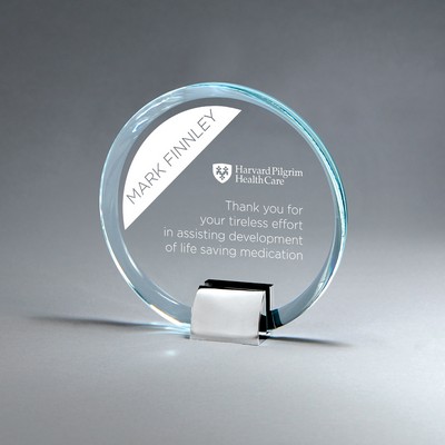 Beveled Circle with Chrome Base (5.375"x5.375"x1.25")