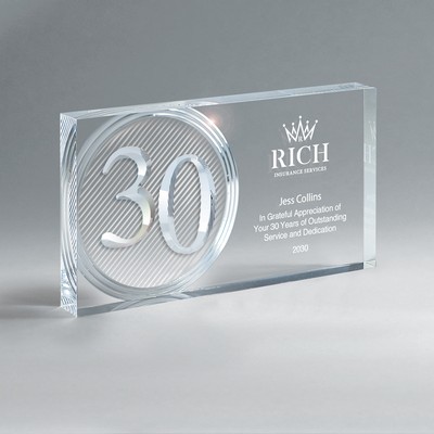 30 Years Anniversary Recognition Award (Clear)
