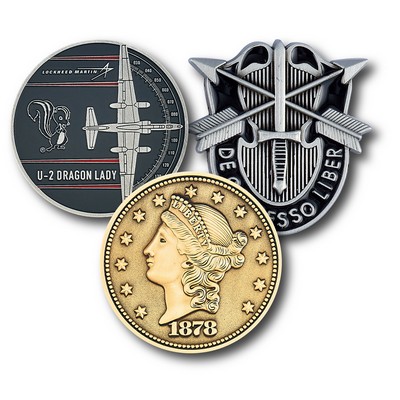 1 1/2" (1.5") Custom Challenge Coin Double Sided Cast Zinc Alloy