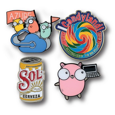 Custom Lapel Pins - 1 5/8" (1.625") Die Struck Iron Soft Enamel