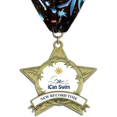 AS Full Color Medal w/Stock Millennium Neck Ribbon (3-3/8")