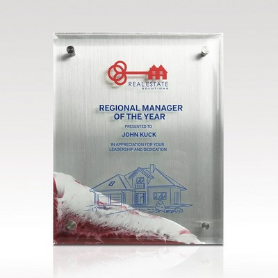 Red Acrylic Plaque 8x10 Rising Edge