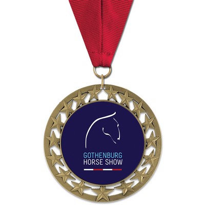 RS14 Full Color Medal w/Grosgrain Neck Ribbon (2¾")