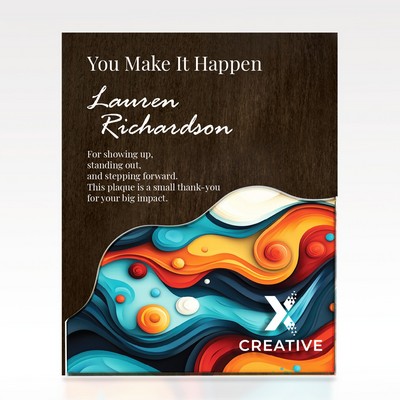 Plaque Wave Puzzle - Customizable Acrylic Wood Award 8x10