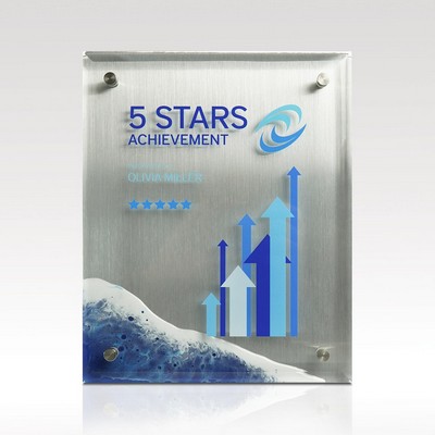 Blue Acrylic Plaque 7x9 Rising Edge