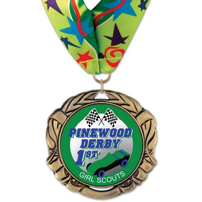 XBX Full Color Medal w/Stock Millennium Neck Ribbon (2¾")