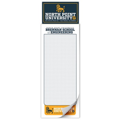 Custom Magna-Pad - 3.5x10.5 25-Sheet with Business Card Magnet - 3.5x10.5