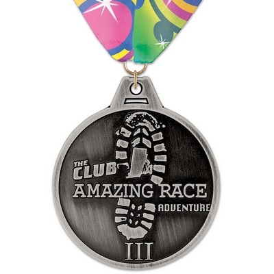 HH Medal w/Custom Printed V-Stitched Millennium Neck Ribbon (3")