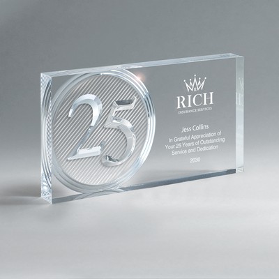25 Years Anniversary Recognition Award (Clear)