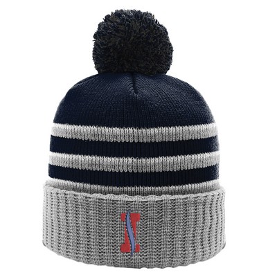 Richardson 134 Striped Cuffed Beanie with Pom